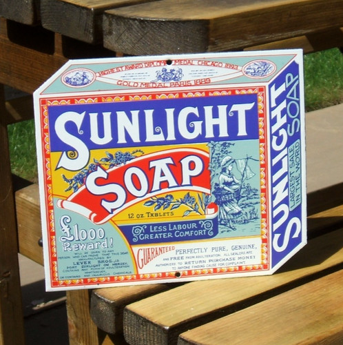 Enamel sign sunlight soap - sign,
