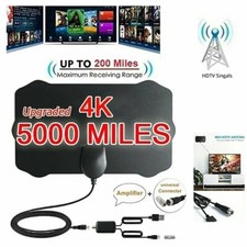 Antenna Amplificata da Interno TV Digitale Terrestre USB 4k 100 KM Ultrapiatta