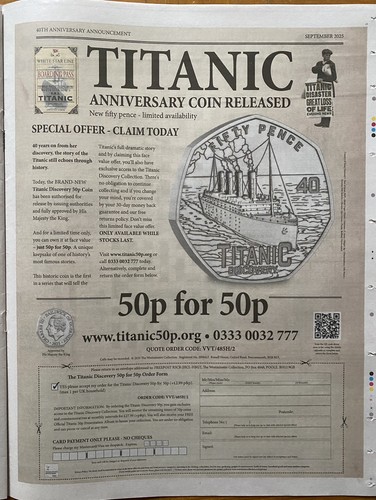 Titanic anniversary coin - titanic,