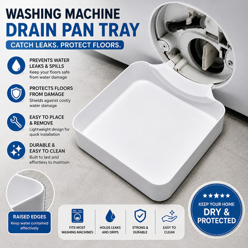 Washing machine drain tray - machine,
