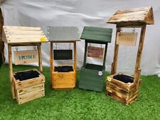 *NEW*Homemade Handmade Wooden Wishing Well 'Home' 'Welcome' Garden Plant Outdoor
