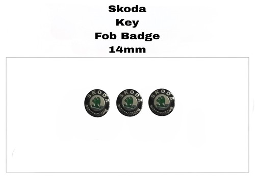 Skoda key fob badge - skoda, 14mm