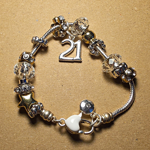 Snake chain charm beaded - charm,