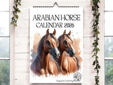 Arabian horse Calendar 2026 -Horse Calendar 2026-Wall Calendar 2026-A4 Calendar