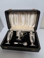 Cased 4piece Silver Cruet Set