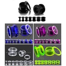 Acrylic Flesh Tunnel - Screw-Fit Ear Plug Stretcher Expander - Choice of Sizes