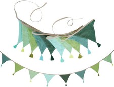 Fabric Bunting Garden,Green Sage Nursery Material Bunting Fabric Outdoor Banner
