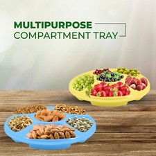 Compartment Trays Serving Platters for Parties Reusable Plastic Serving Trays