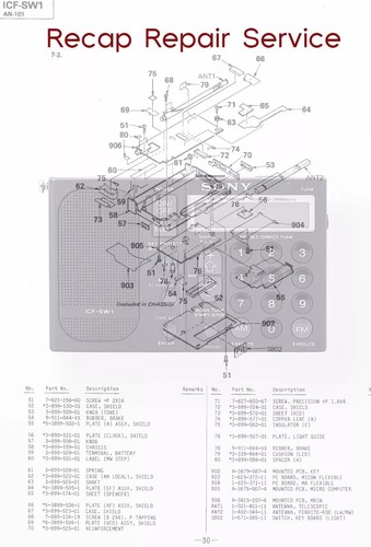 Sony icf sw1 capacitor - sony,