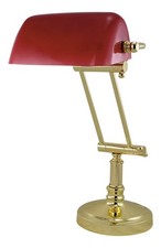 Banker's lamp Banker lamp made of Brass/glass 23 x 43 cm (9.1 x 16.9 IN) RED