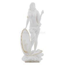 Statue Ancient Greek Goddess Aphrodite Botticelli White Alabaster 7"-18cm Venus