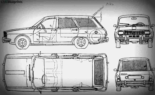 Dacia 1300 wagon blueprint - 1300, f