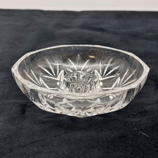 Clear Crystal Candle Holder Criss Cross & Fan Cut Patterns Dinner Taper Candle