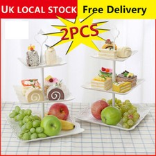 2 X 3 Layer Dessert Cake Stand Plate Afternoon Tea Party Wedding Tableware Plate