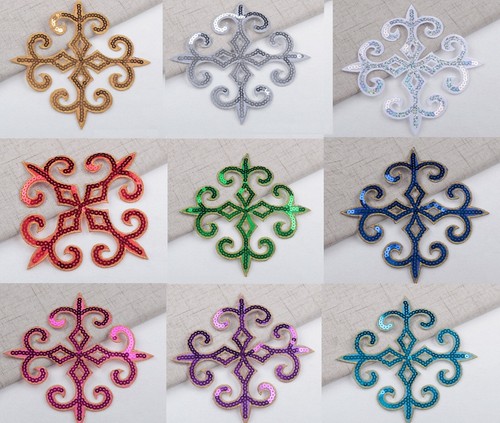 Sequin embroidery patch lace