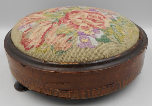 Round floral top - round, wool