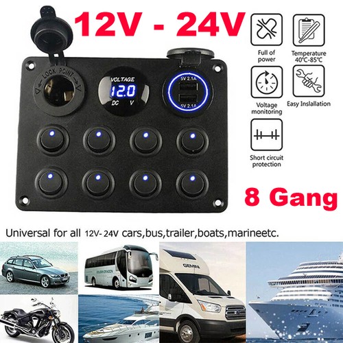 Gang marine toggle rocker - 8,