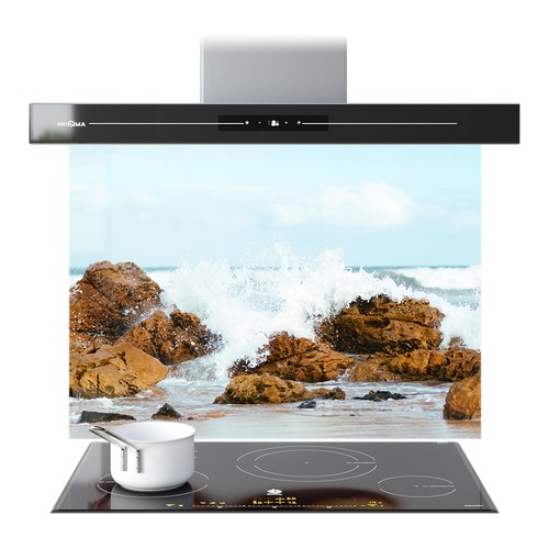 Kitchen glass splashback - kitchen,