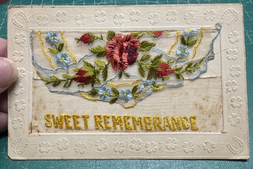 Ww1 silk postcard sweet - ww1, "sweet