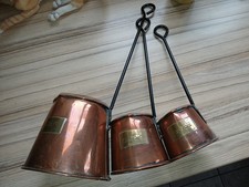 Set of 3  Graduated Copper Cider Measuring Jugs/Long Handled Ladles