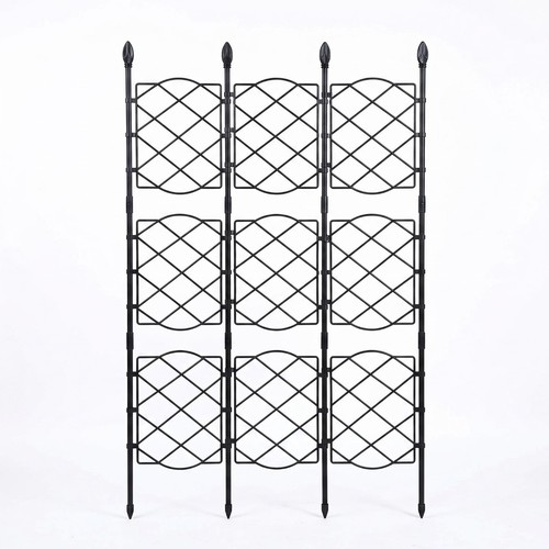 Black garden trellis panel - black,