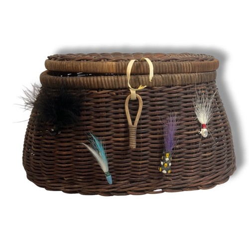 Vintage wicker fishing - fishing, creel