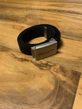 Carhartt Black Canvas WIP Belt 120cm Waist Buckle Adjustable Pristine Unused