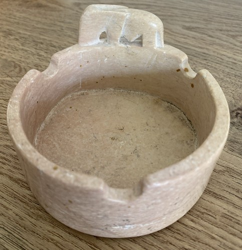 Soapstone ashtray hand carved - ashtray,
