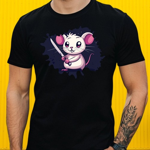 Mens psycho rat motif cotton - mens,