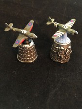 Set of two pewter thimbles