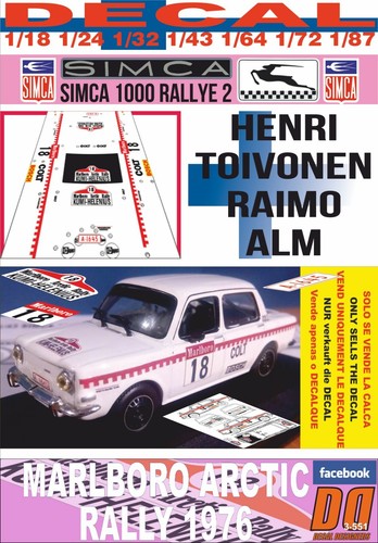 Decal simca 1000 - decal, rallye