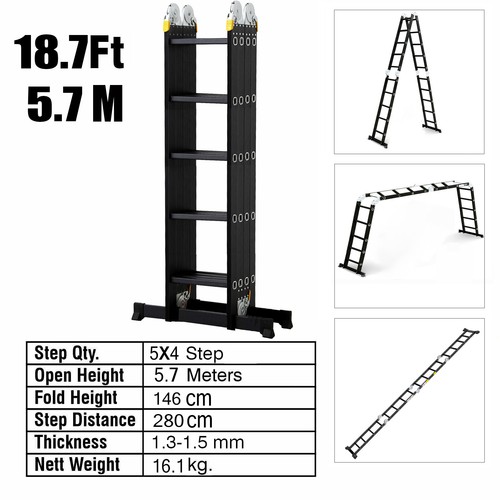 Aluminium folding ladder - aluminium,