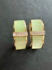 9ct 375 gold green jade &
