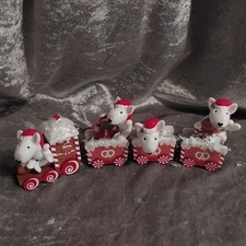 Bodacious Bullies Handsculpted English Bull Terriers Wooden Christmas Train