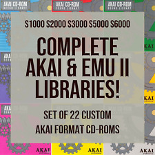 Complete AKAI & EMU II Libraries on 22 Custom AKAI CD Roms for S3000XL & Others