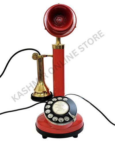 Red candlestick telephone - red,