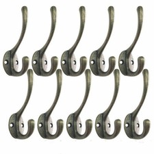 20x Classic Antique Industrial Vintage Cast Iron Double Coat Hook Hanger Zinc UK