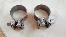 HARLEY DAVIDSON SOFTAIL,DYNA,SPORTSTER EXHAUST SILENCER CLAMPS,PAIR GENUINE HD