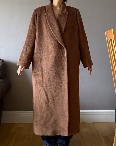 Womens brown long overcoat - womens,