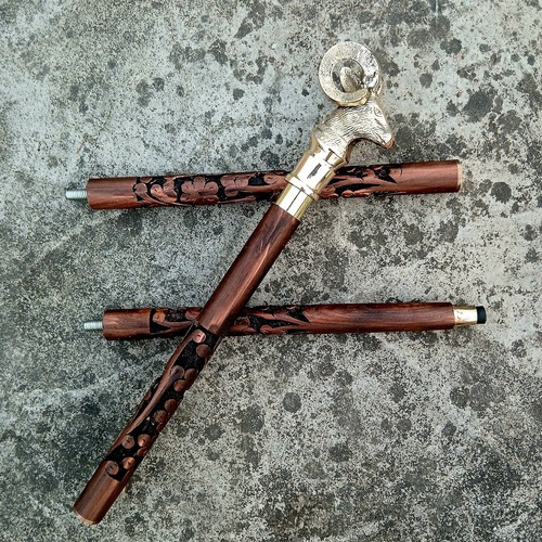Ram head brass handle - ram,