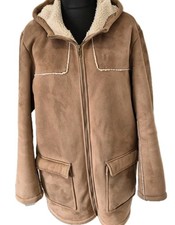 Cotton Traders Faux Sheepskin Shearling Coat Uk 18 Autumn Winter Layering