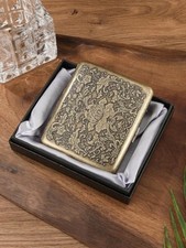 Classic Style Cigarette Case Double Sided Vintage Bronze Case With Gift Box