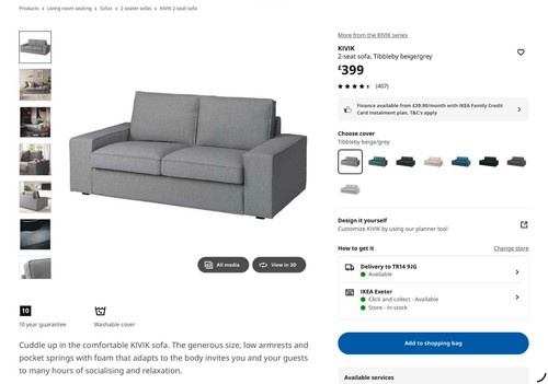 Brand new ikea kivik seater - new,