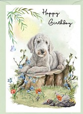 Bedlington Terrier Dog (4"x 6") Birthday Card blank inside - by Starprint