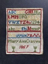 Antique Sampler 1857 Mary Ann