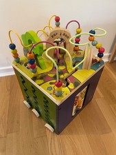 Wooden Activity Cube Zany Zoo Assortment Animals Alphabet Kids Toddlers Toys 