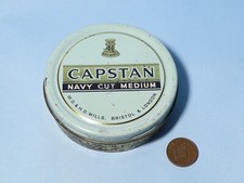 Vintage CAPSTAN Navy Cut Medium EMPTY Circular Tobacco Tin