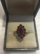 Rings Russian Soviet Silver 875  gold plated red Glass  vintage USSR