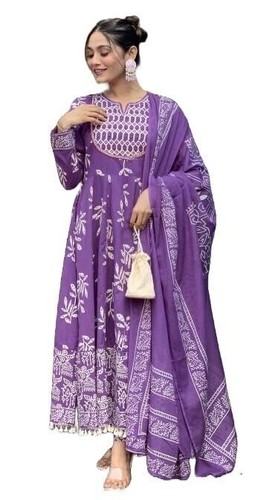 Women printed anarkali - anarkali, kurta