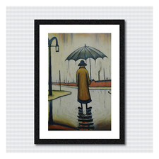 Lowry Style Black Framed Art Print. A4 Size Giclée. Choice of 20 Designs. New